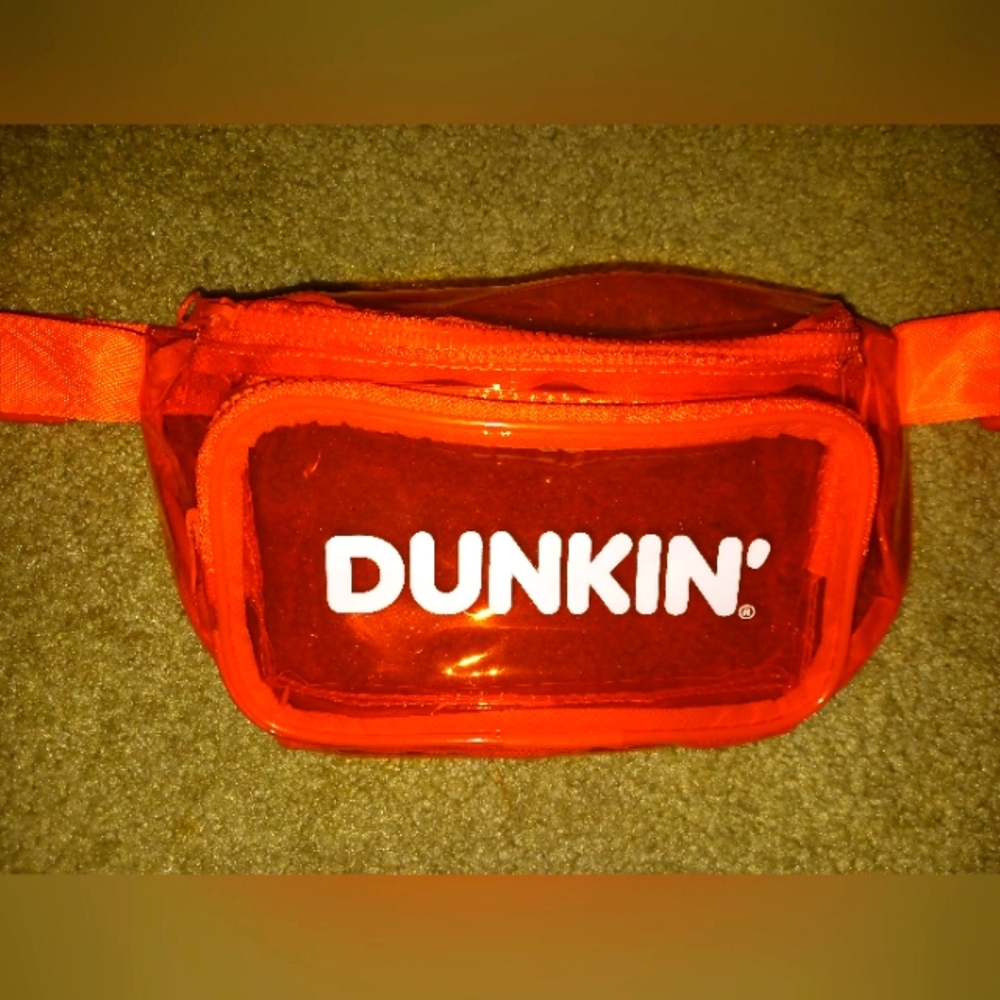 Cute, New Orange DUNKIN' Clear Fanny Pack For Concerts - Clear Bag - New